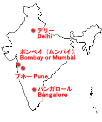 インドのサービスセンターの地図